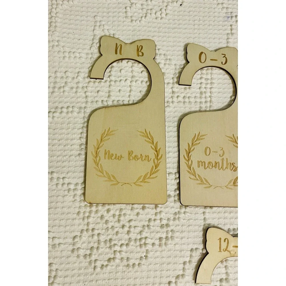 Wooden Baby Nursery Closet Dividers Set of 7 Newborn to 24 Month